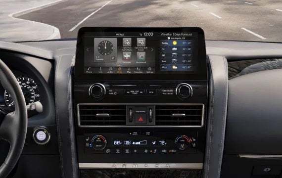 2023 Nissan Armada touchscreen and front console | Destination Nissan in Albany NY