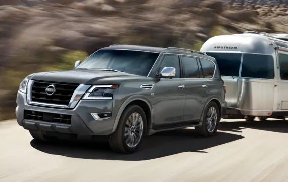2023 Nissan Armada towing an airstream | Destination Nissan in Albany NY