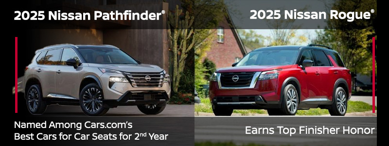 2025 Nissan Pathfinder & Rogue Recognized for Child Safety by Cars.com