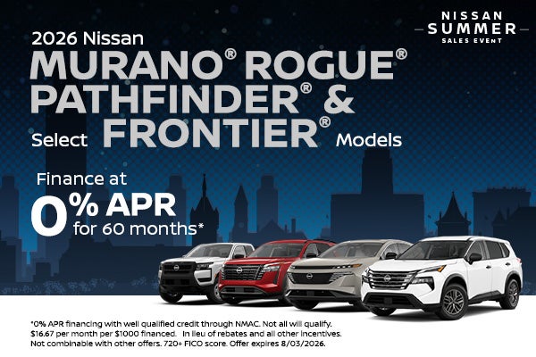 2026 Nissan Muranos, Rogues, Pathfinders & Frontiers