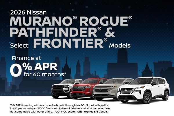 2026 Nissan Rogues, Murano, Pathfinders, & Frontiers